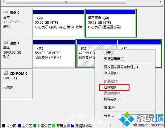 Win7系统把一个磁盘空间划给另一个磁盘的方法 Win7系统把一个磁盘空间划给另一个磁盘的方法