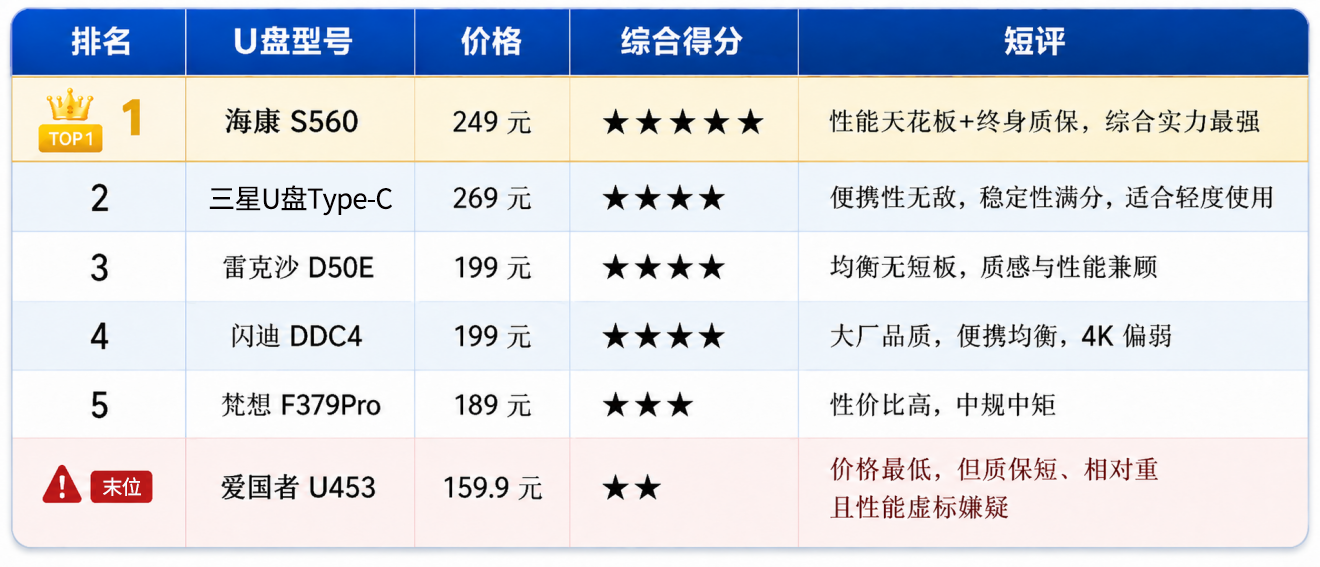 6款128GB高速U盘横评,谁才是真香之选?