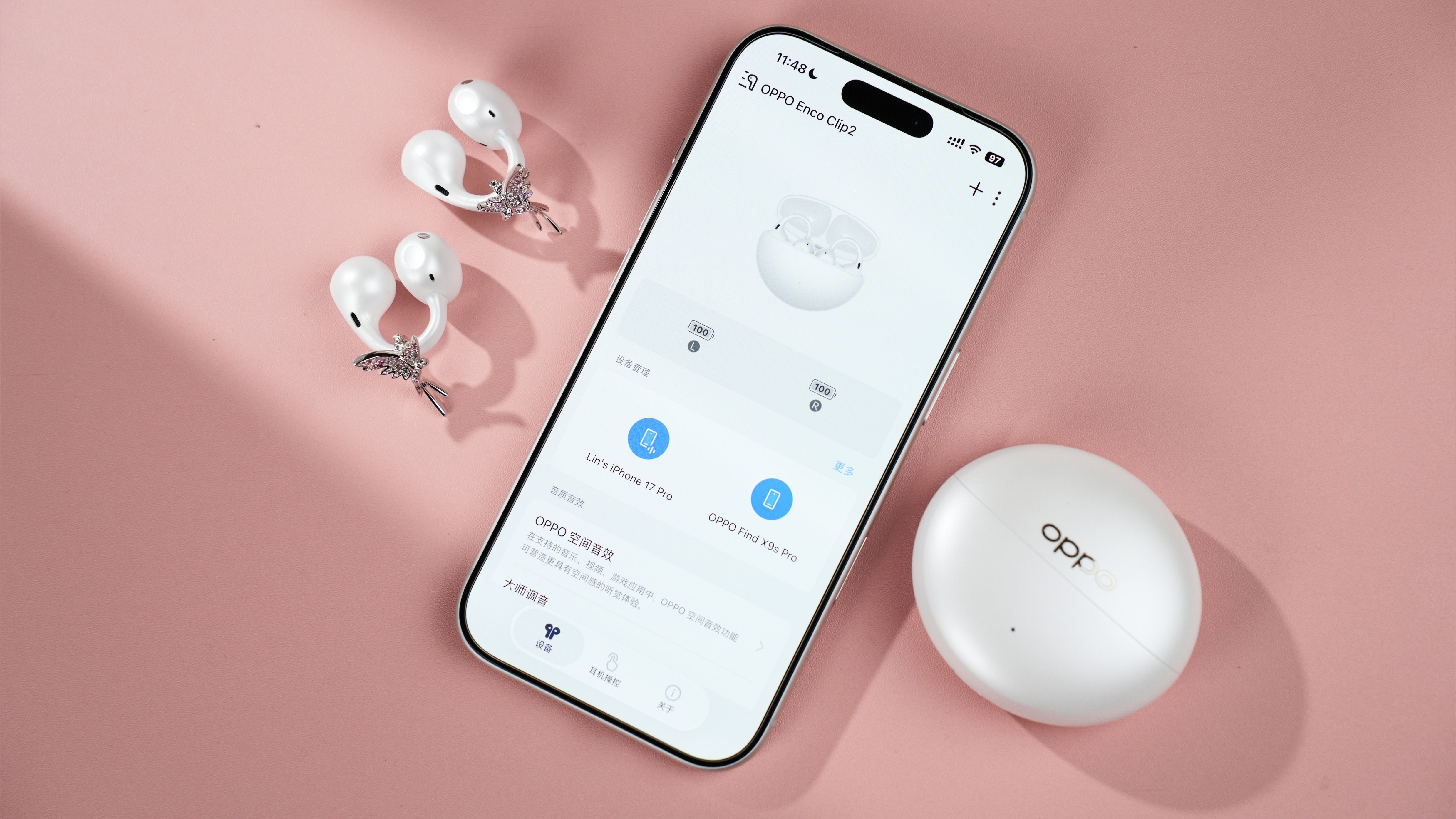 OPPO Enco Clip2晨雾白简评:珠宝灵感婉转耳边,七夕灵鹊落在耳畔